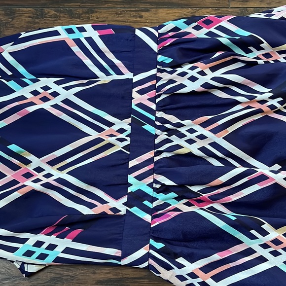 Anthropologie Maeve Blue/Pink Plaid Sleeveless High Low Dress - Picture 8 of 10